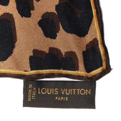 Louis Vuitton Silk Leopard Monogram Square Scarf 3 of 4