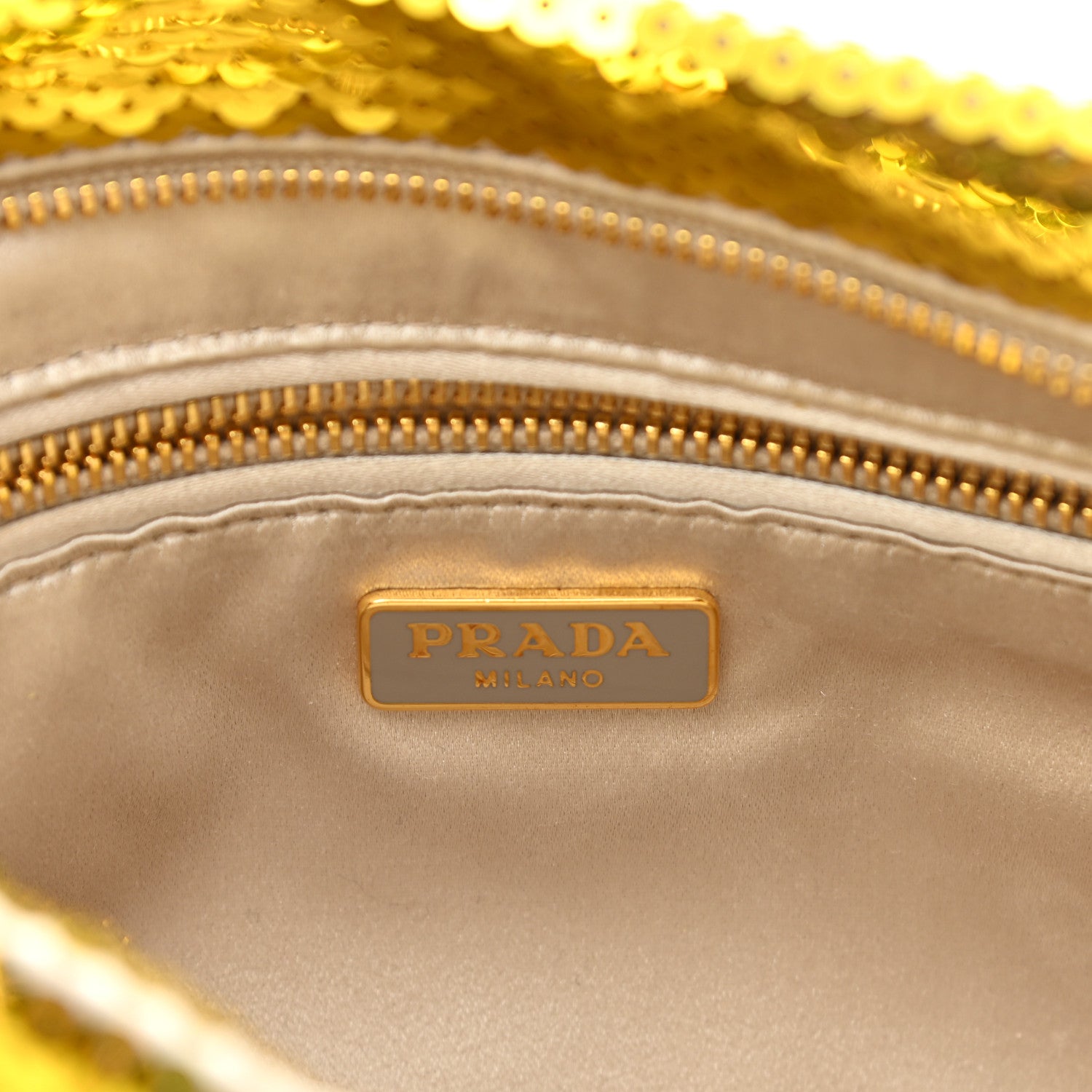 Prada Sequin Clutch Gold Silver 6 of 10