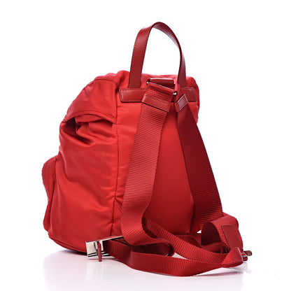 Prada Tessuto Nylon Vela Saffiano Mini Single Snap Buckle Backpack Rosso 3 of 10