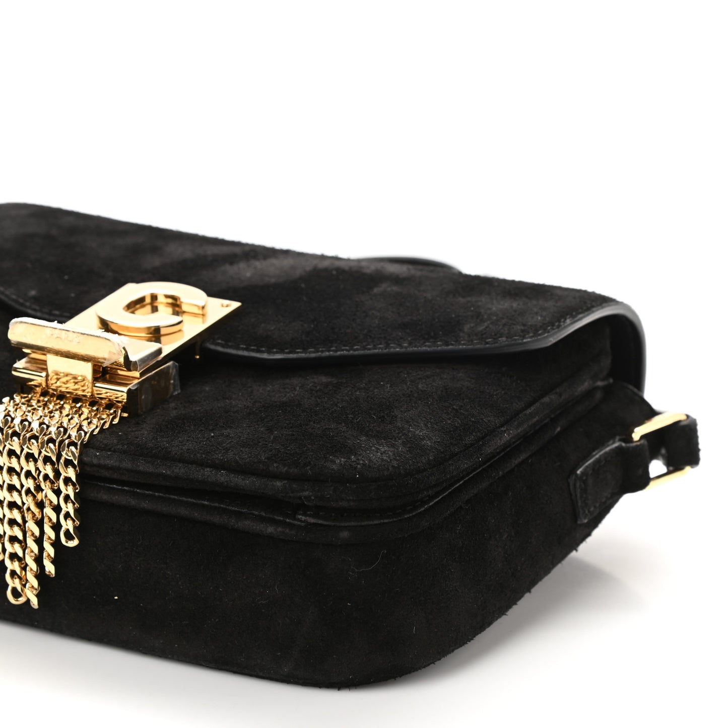 Suede Small Pampille C Bag Black