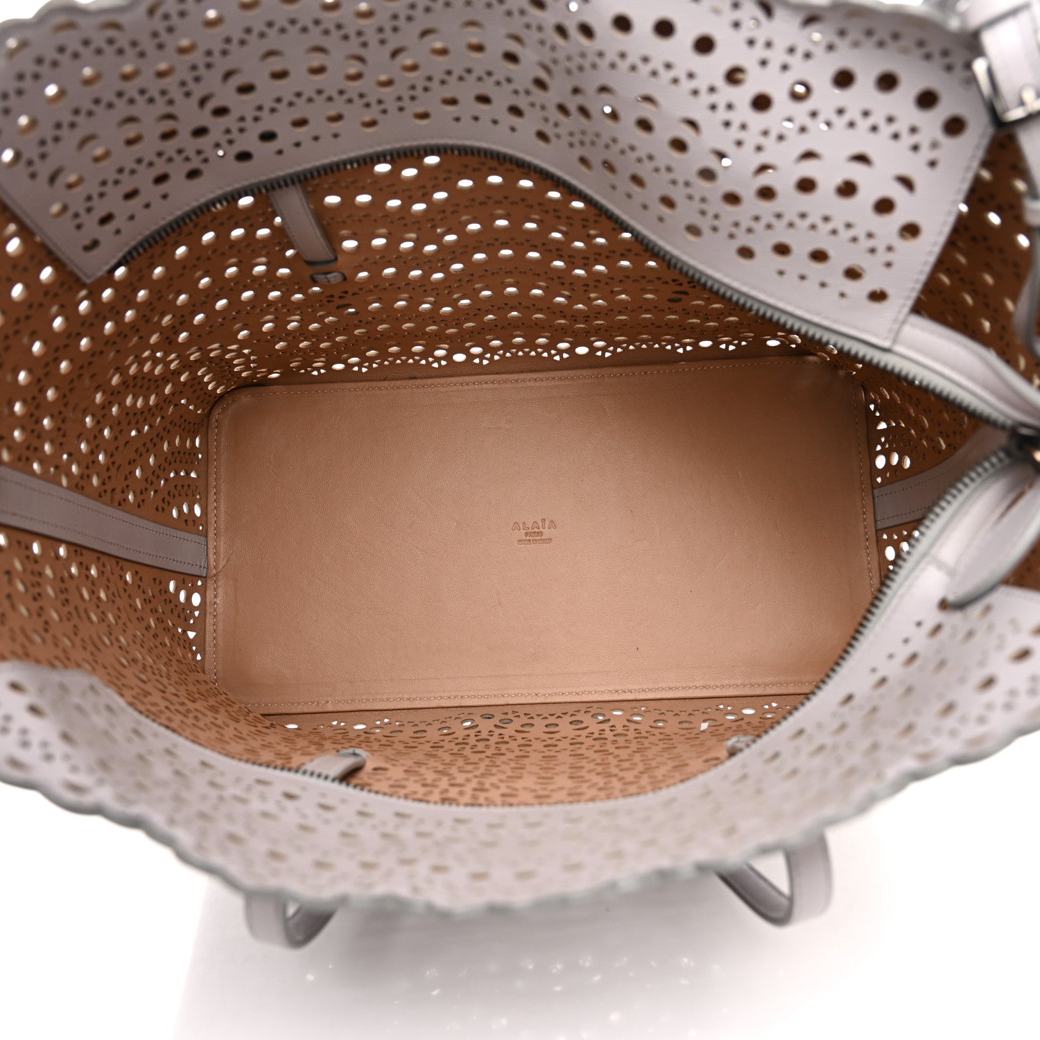 Alaia Lux Calfskin Vienne Wave Mina 32 Bag Perle 5 of 12