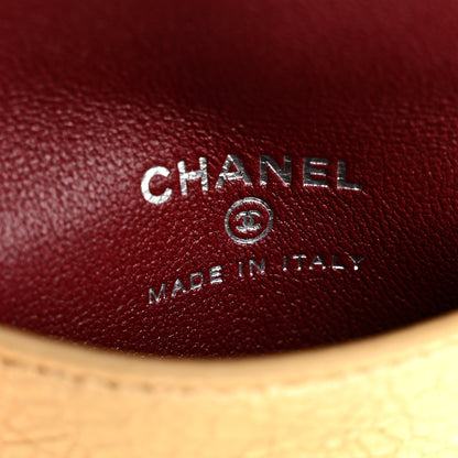 Chanel Metallic Lambskin Card Holder Bag Charm Gold 6 of 8