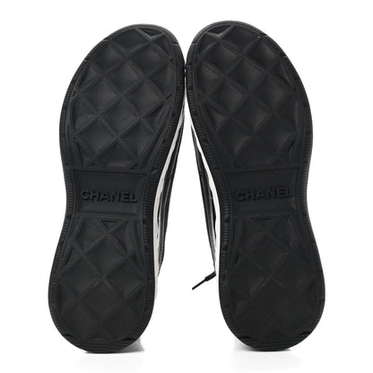 Chanel Velvet Calfskin Mixed Fibers CC Sneakers 39.5 Black 5 of 7