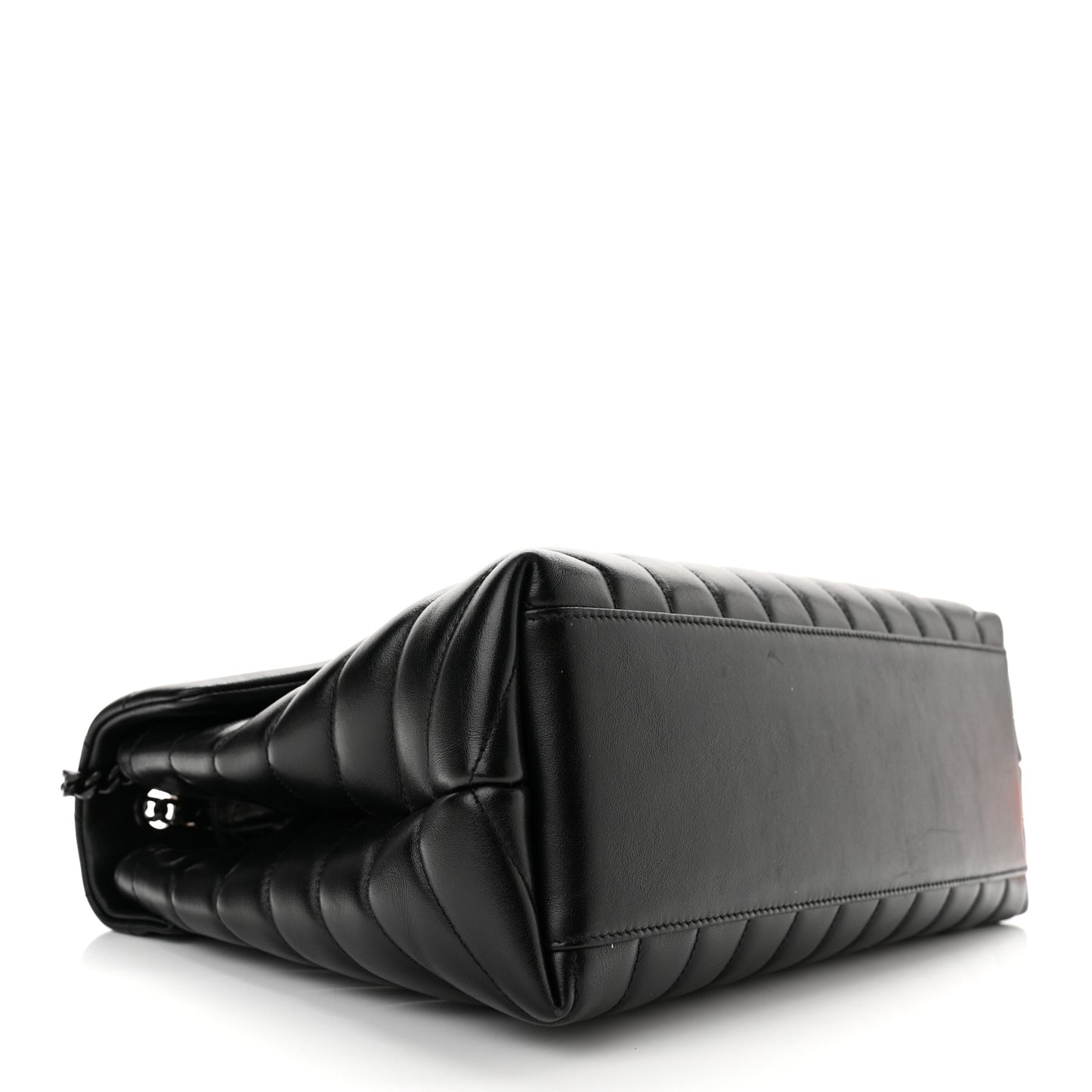 Calfskin Y Quilted Monogram Medium Loulou Chain Satchel Black