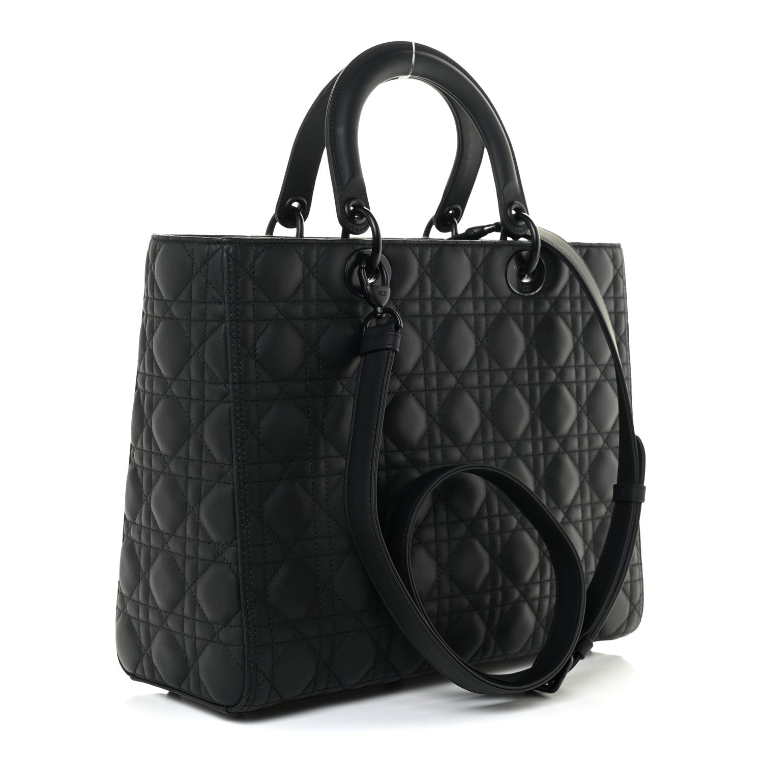 Christian Dior Ultra Matte Calfskin Cannage Large Lady Dior Black 3 of 21