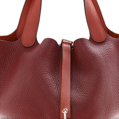 Hermes Taurillon Clemence Swift Picotin Lock 22 MM Rouge H Brique 8 of 14