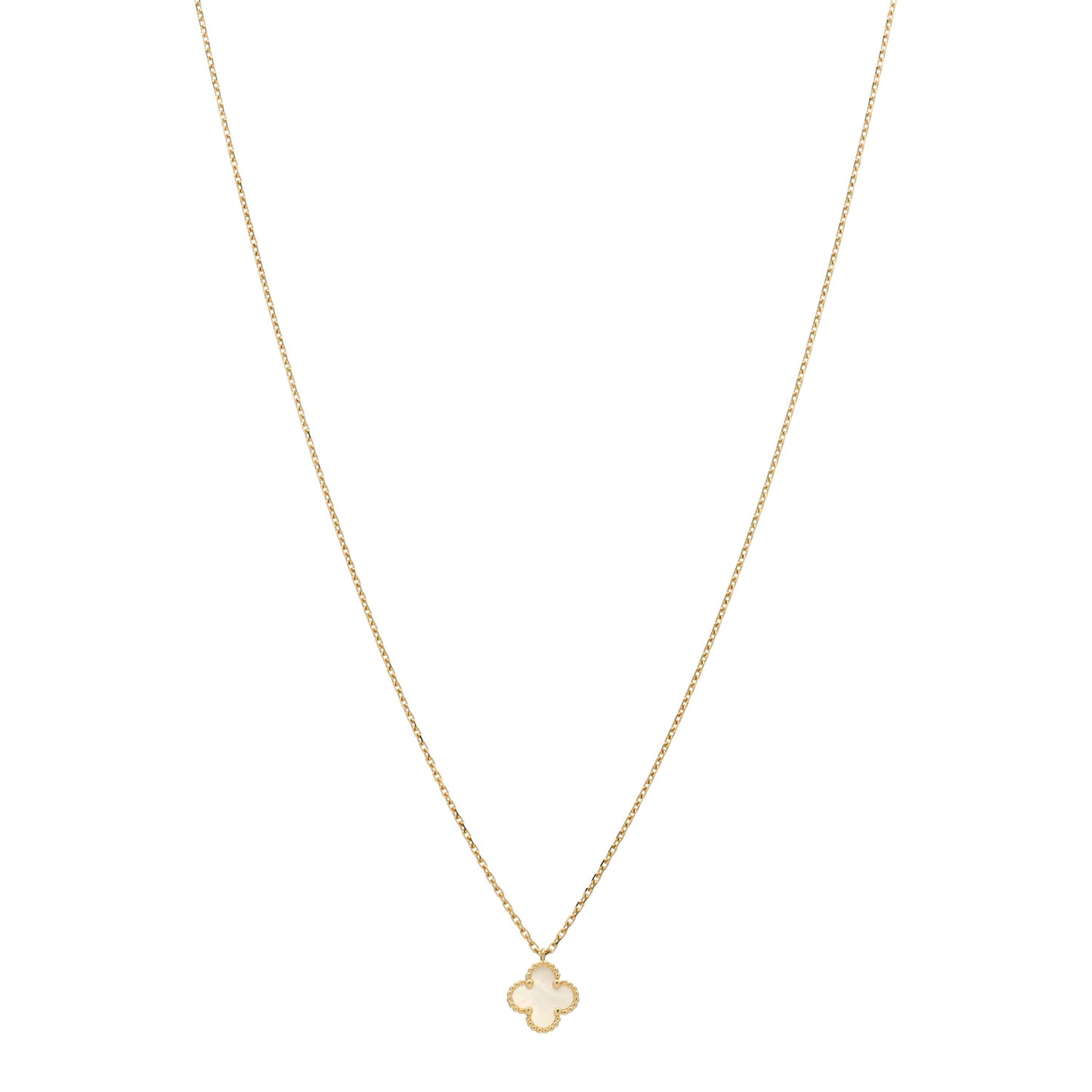 18K Yellow Gold Mother of Pearl Sweet Alhambra Pendant Necklace