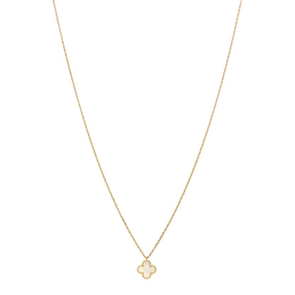 Van Cleef & Arpels 18K Yellow Gold Mother of Pearl Sweet Alhambra Pendant Necklace 1 of 5