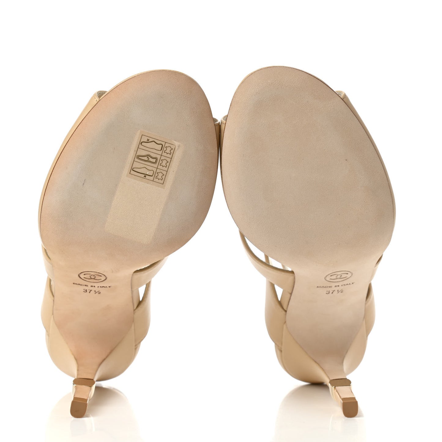 Lambskin CC Strappy Sandal 37.5 Beige