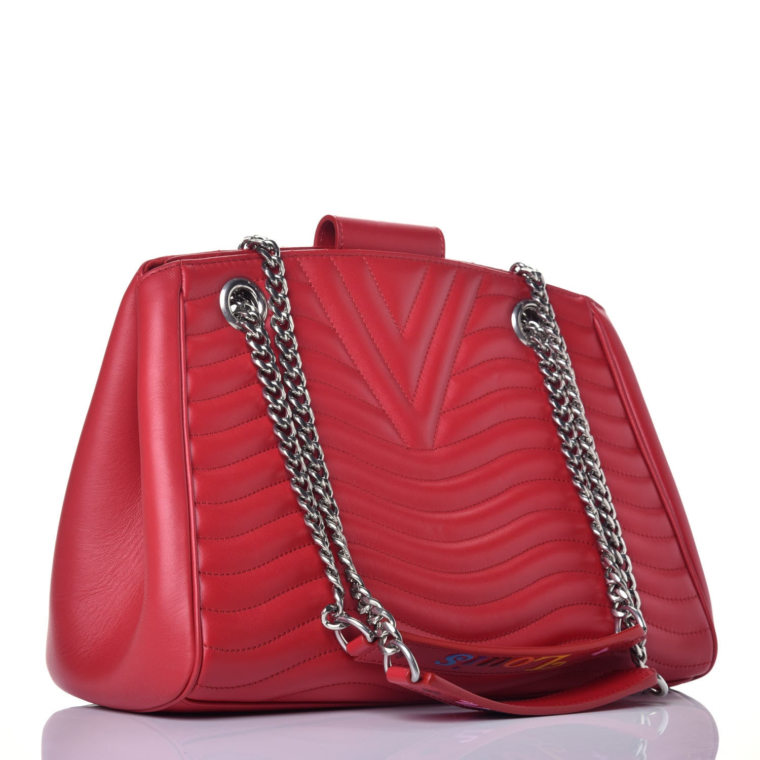 Louis Vuitton Calfskin New Wave Chain Tote Ecarlate 5 of 13