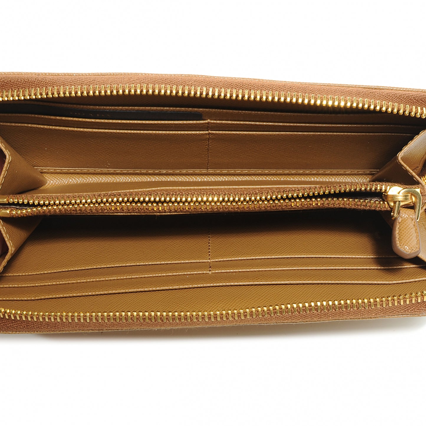 Saffiano Zip Around Wallet Caramel