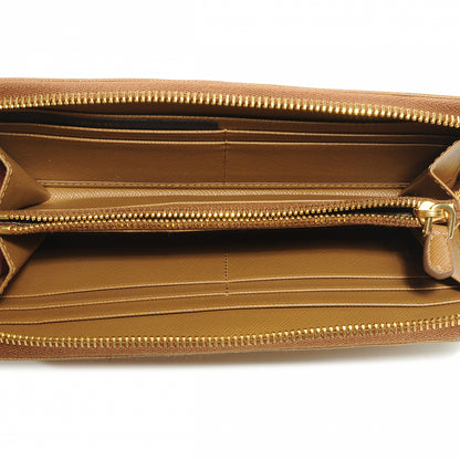 Prada Saffiano Zip Around Wallet Caramel 5 of 8