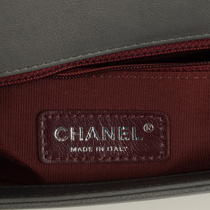 Chanel Calfskin Double Stitch New Medium Boy Flap Grey 6 of 9
