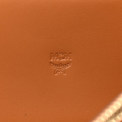 MCM Visetos Large Zip Around Wallet Cognac 6 of 7