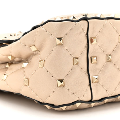 Valentino Garavani Lambskin Medium Rockstud Spike Shoulder Bag Poudre 9 of 10