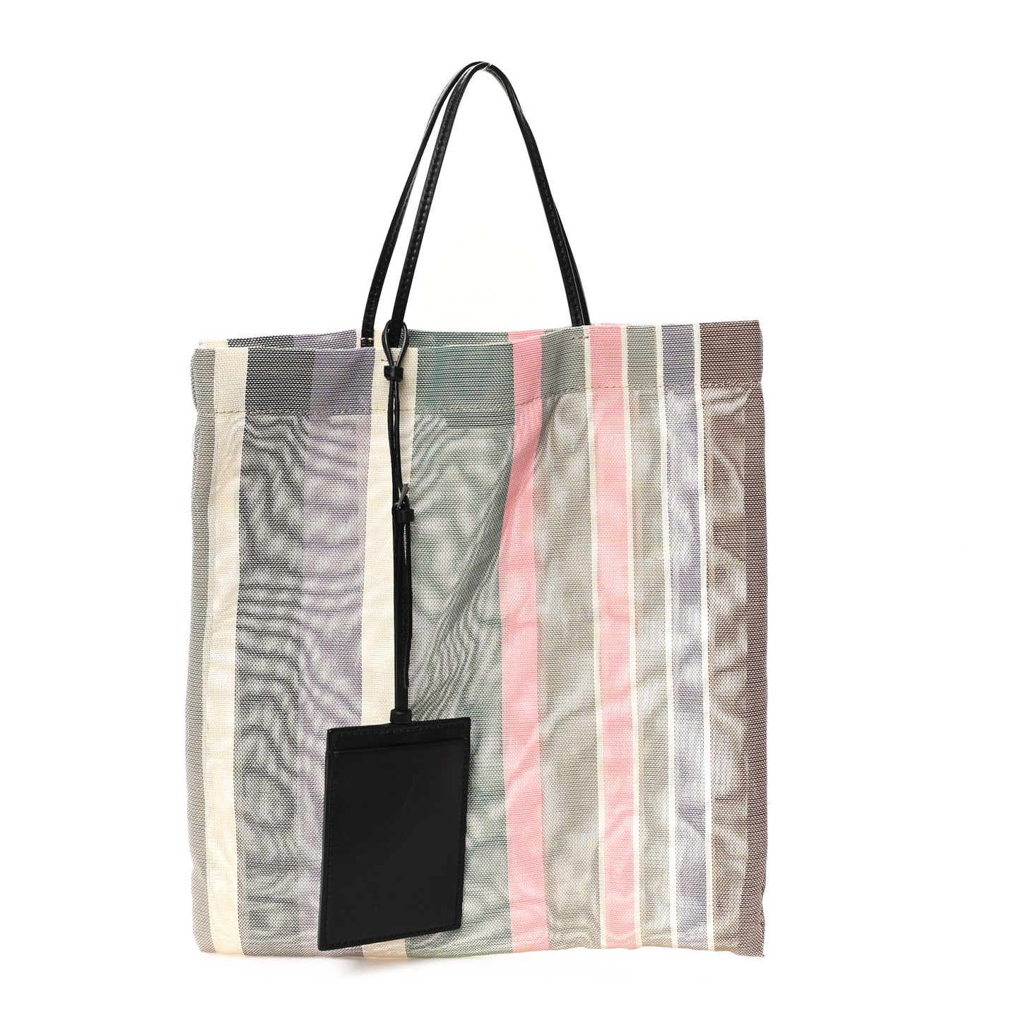 Mesh Saddle Calfskin Mini Barn Tote Bag Multicolor