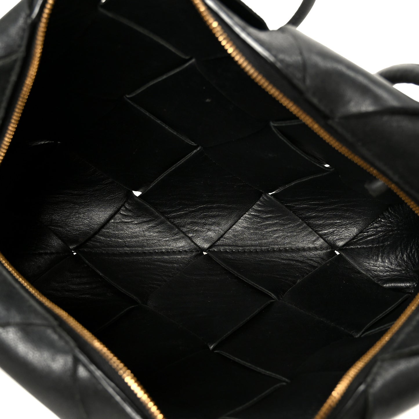 Lambskin Maxi Intreccio Small Cassette Camera Bag Black
