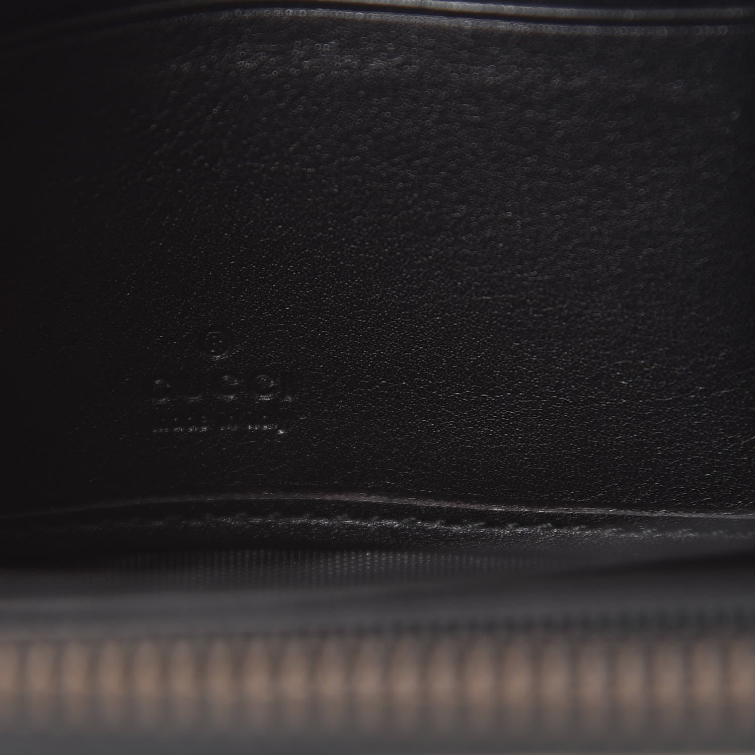 Gucci Calfskin Matelasse GG Marmont Zip Around Wallet Black White 6 of 10