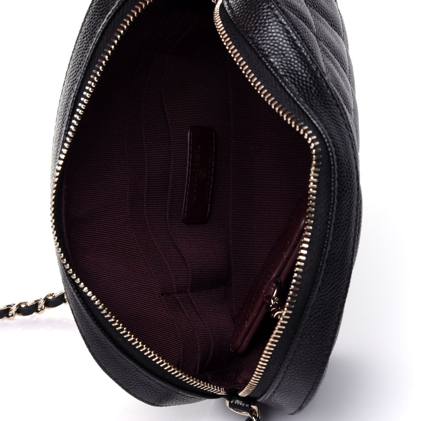 Caviar Quilted Vanity With Chain Black
