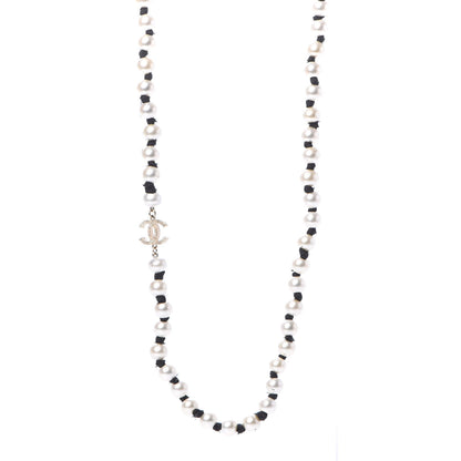 Chanel Pearl Grosgrain CC Long Necklace Gold 1 of 6