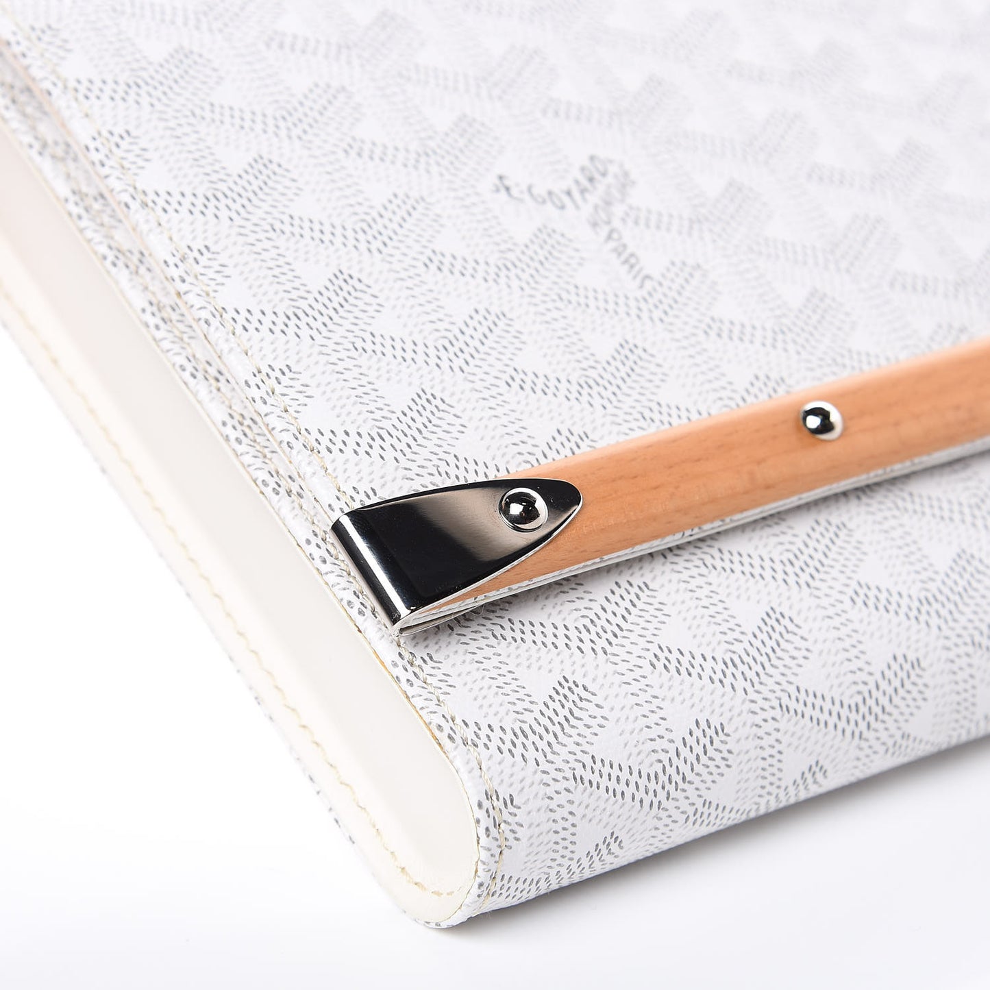 Goyardine Monte Carlo Bois Clutch White
