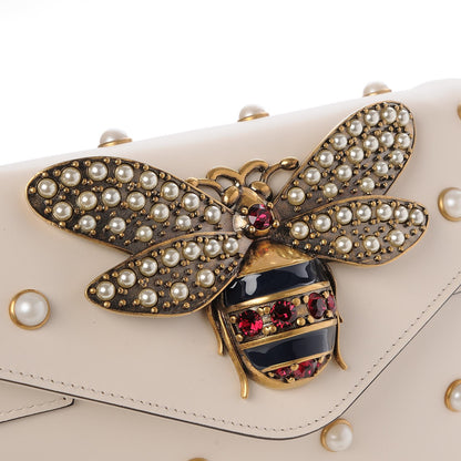Gucci Nappa Pearl Studded Mini Queen Margaret Broadway Shoulder Bag Mystic White 7 of 9