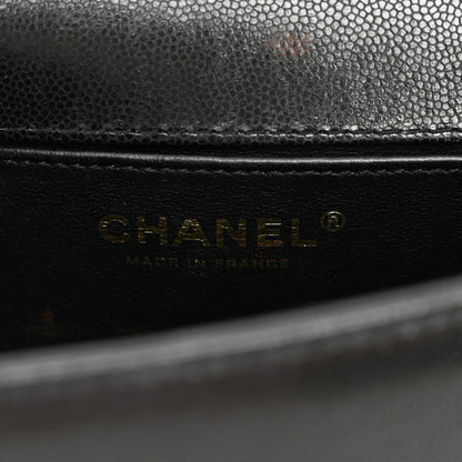 Chanel Shiny Caviar Quilted Small Top Handle Boy Flap Black 6 of 11