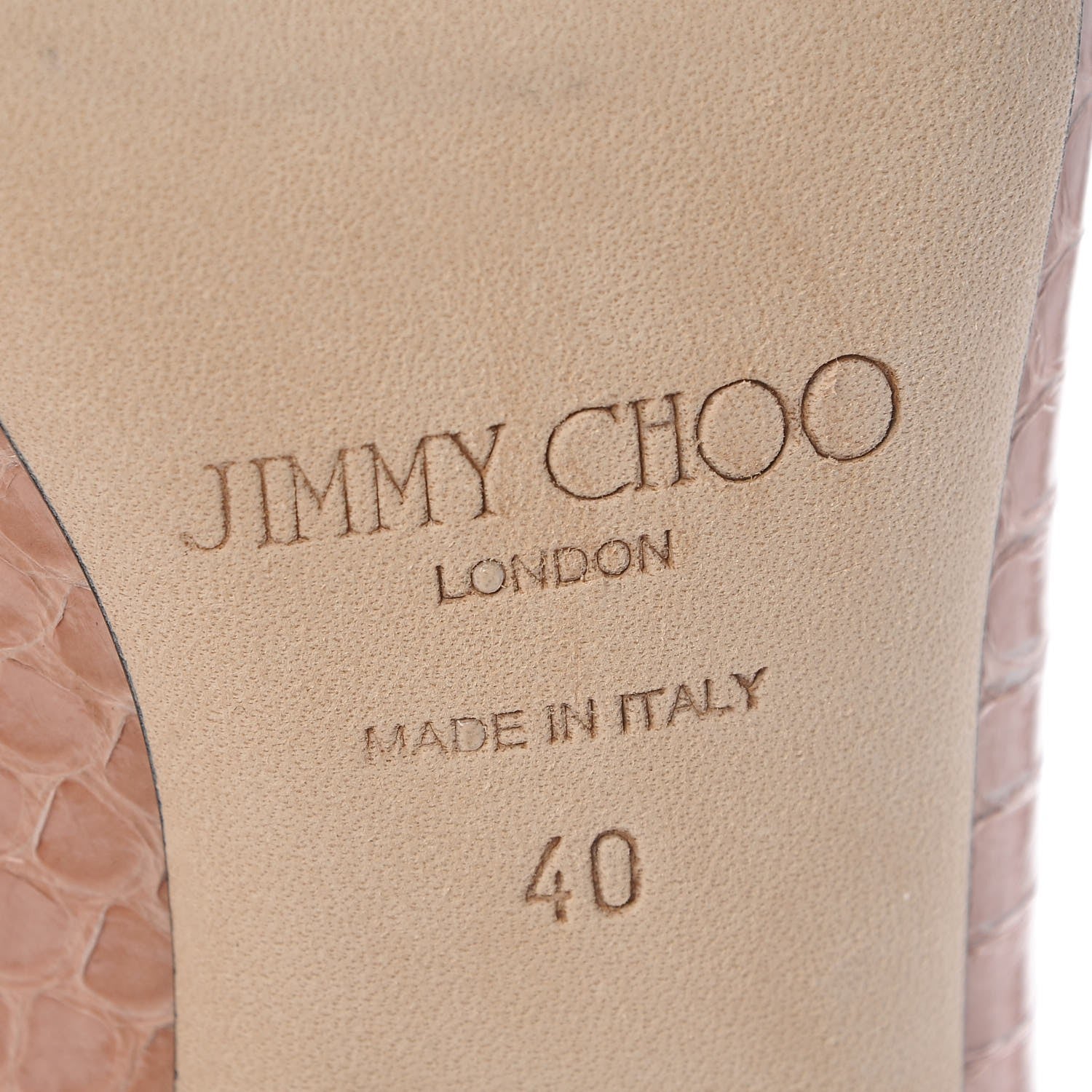 Jimmy Choo Elaphe Snakeskin Agnes 100 Pumps 40 Blush 8 of 10