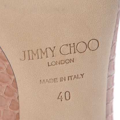Jimmy Choo Elaphe Snakeskin Agnes 100 Pumps 40 Blush 8 of 10