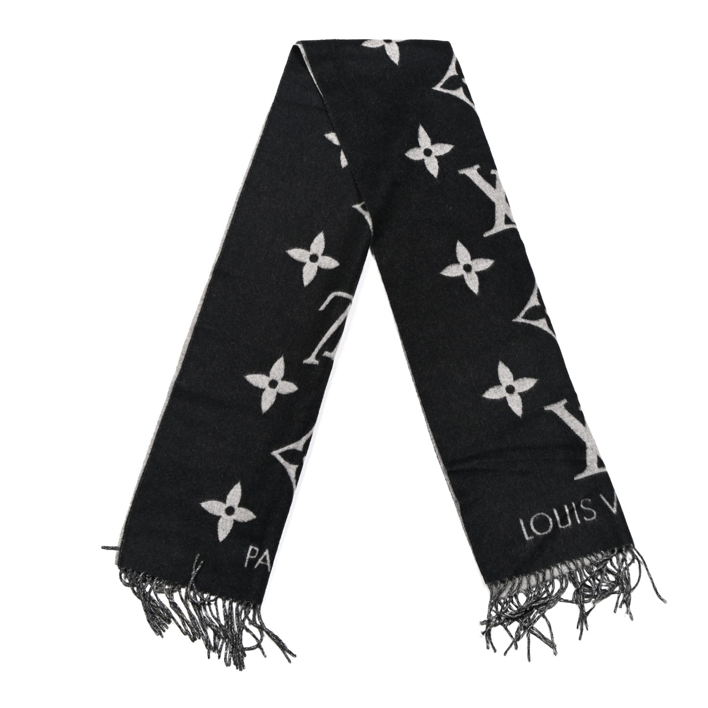 Cashmere Monogram Reykjavik Scarf Black Black