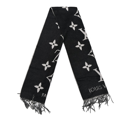 Louis Vuitton Cashmere Monogram Reykjavik Scarf Black Black 2 of 3