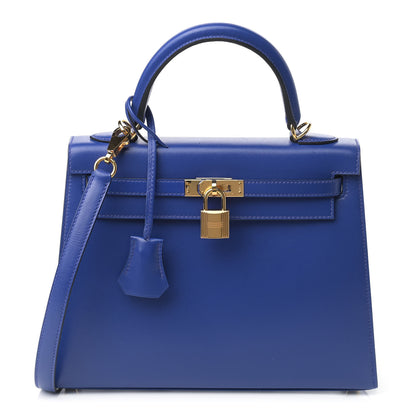 Hermes Tadelakt Kelly Sellier 25 Bleu Electrique 1 of 18