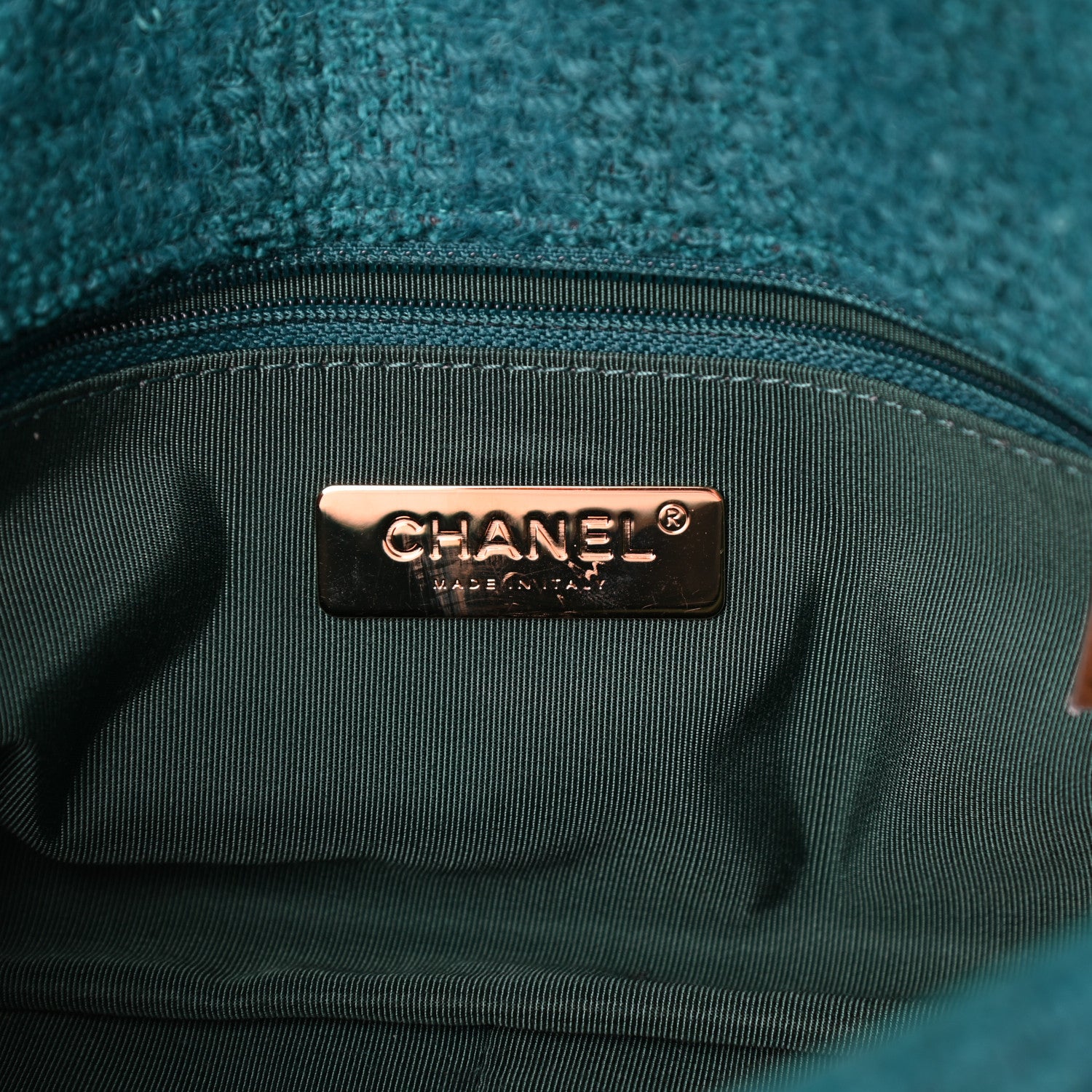 Chanel Tweed Quilted Medium Chanel 19 Flap Green 6 of 10
