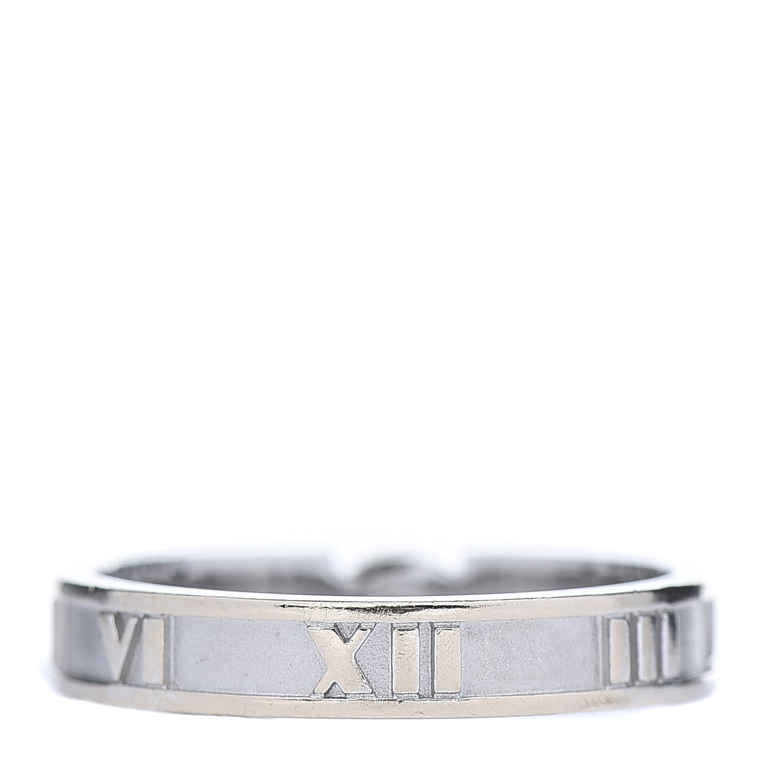 Tiffany 18K White Gold Diamond Atlas Solitaire Band Ring 52 6 3 of 5