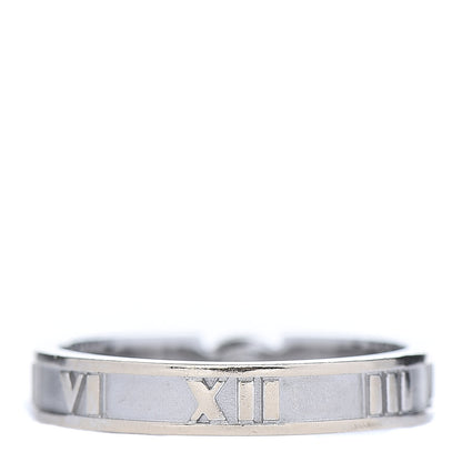Tiffany 18K White Gold Diamond Atlas Solitaire Band Ring 52 6 3 of 5