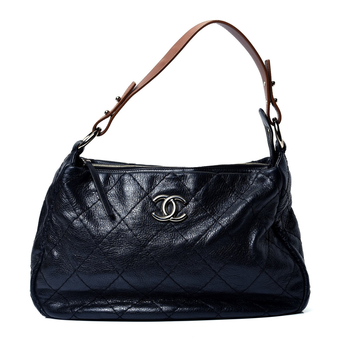 Glazed Calfskin On The Road Hobo Black