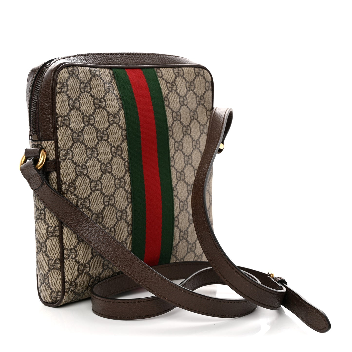 GG Supreme Monogram Web Small Ophidia Messenger Bag Brown