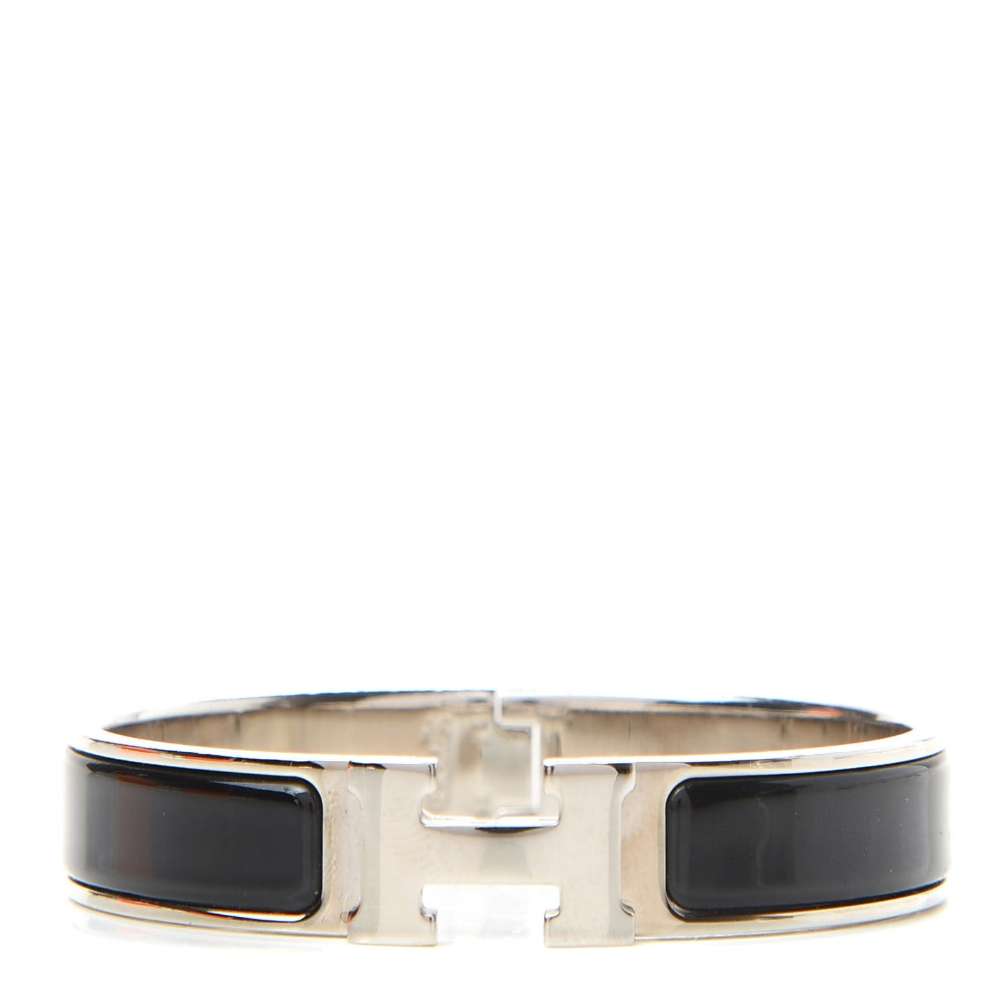 Enamel Narrow Clic Clac H Bracelet PM Black