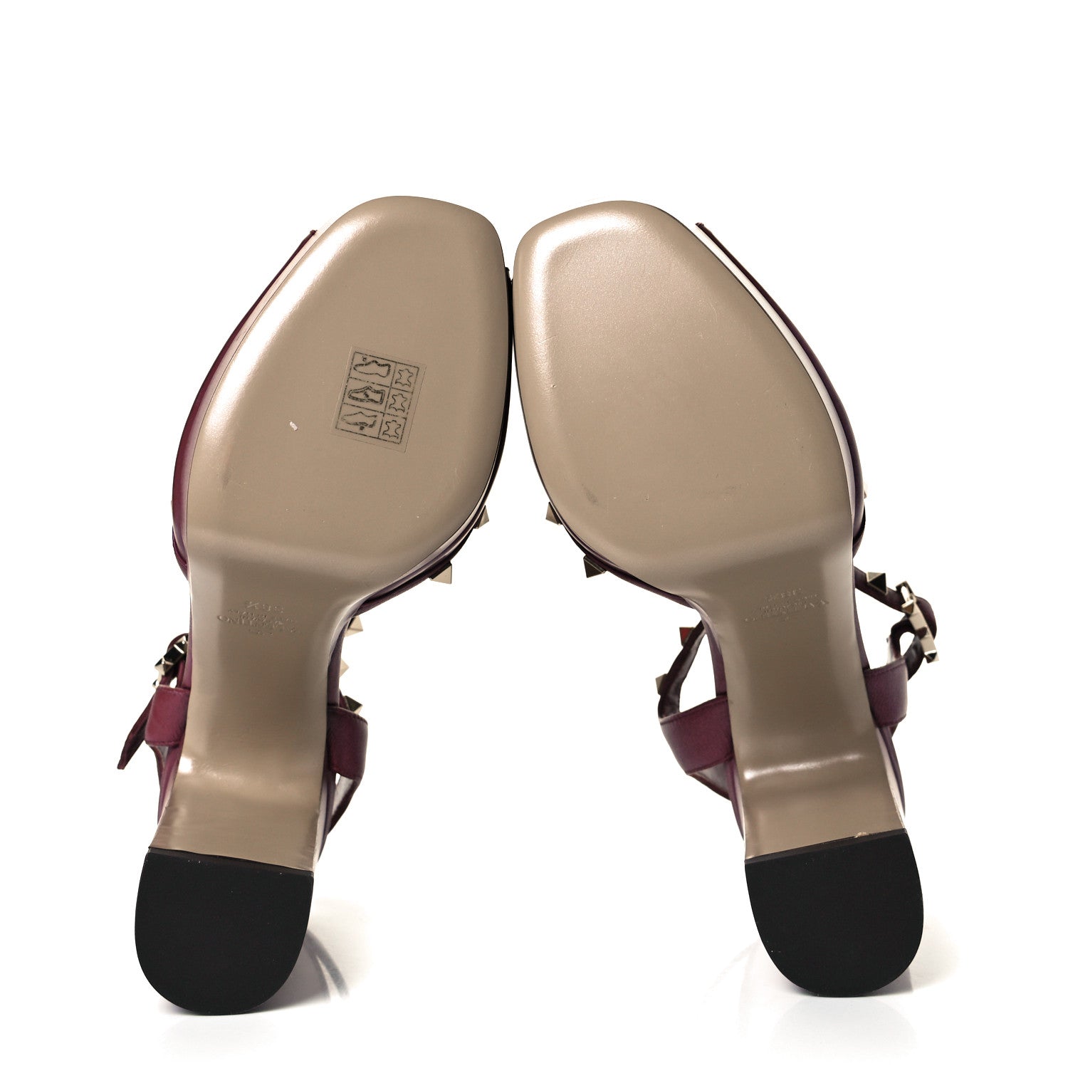 Valentino Garavani Calfskin Rockstud Platform Sandals 38.5 Cerise 6 of 9