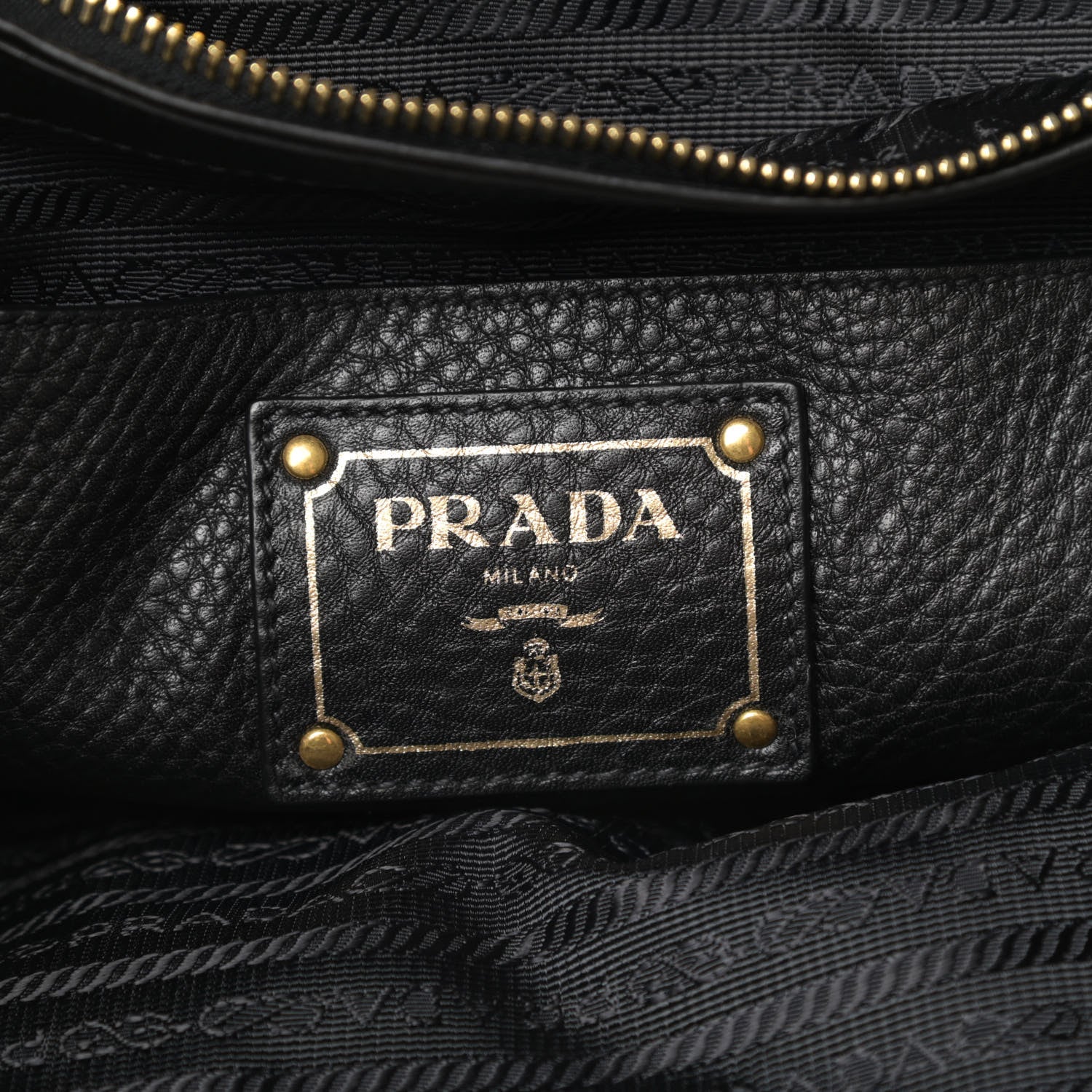 Prada Vitello Daino Side Zip Tote Black 6 of 12
