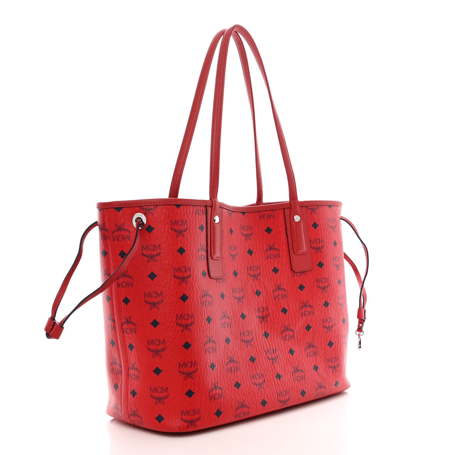 MCM Visetos Large Liz Reversible Shopper Tote Ruby Red 4 of 20