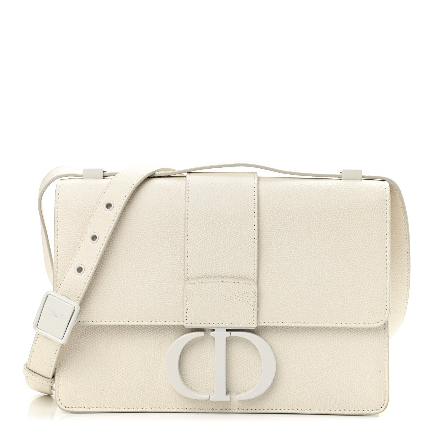Christian Dior Ultra Matte Grained Calfskin 30 Montaigne Flap Bag White 1 of 11