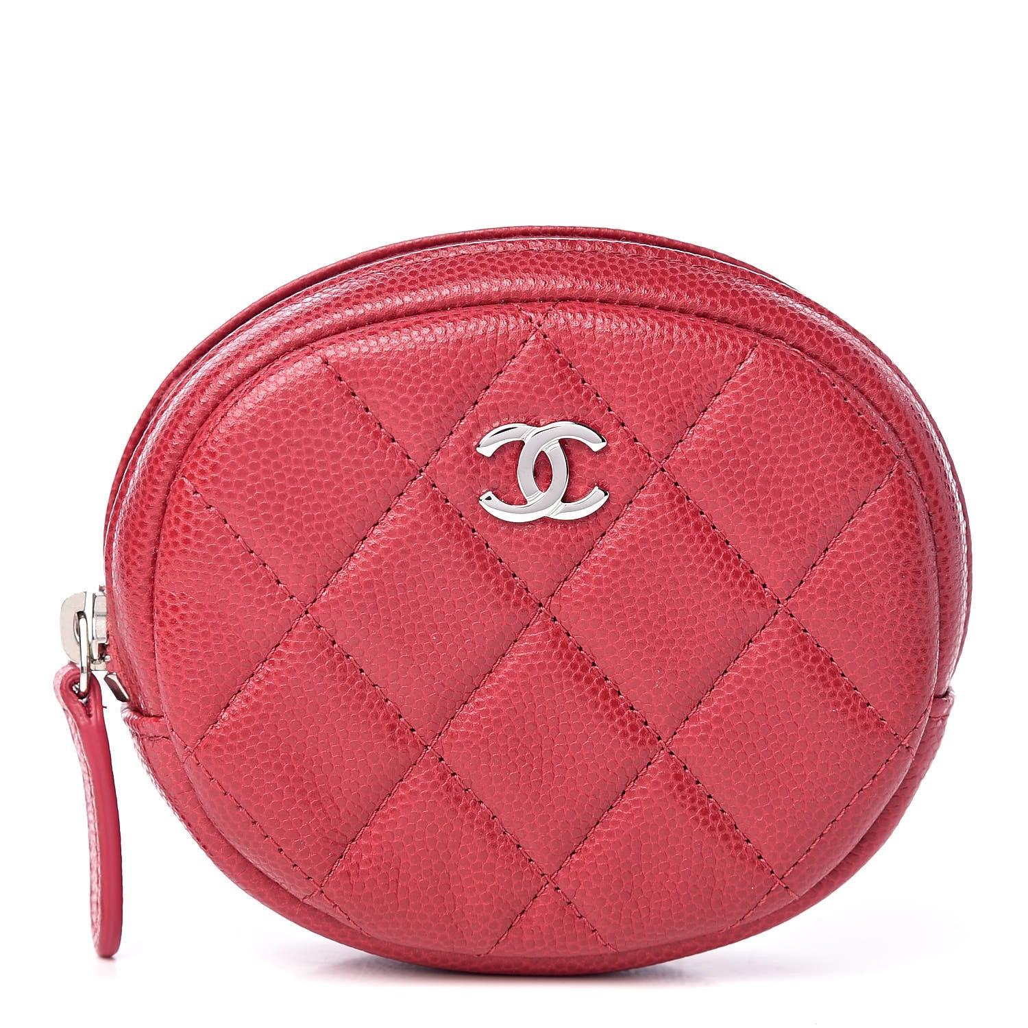 Chanel Caviar Quilted Zip Around Classic Coin Purse Dark Pink 1 of 7