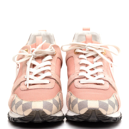 Louis Vuitton Suede Damier Azur Run Away Sneakers 38 Pink 2 of 8