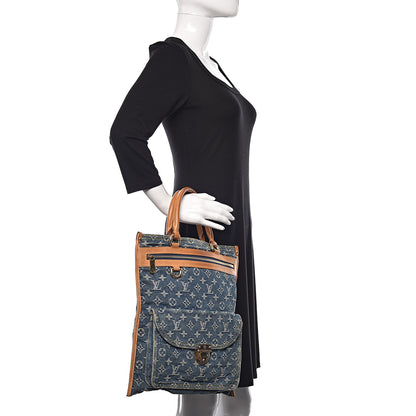 Louis Vuitton Monogram Denim Sac Plat Blue 2 of 13