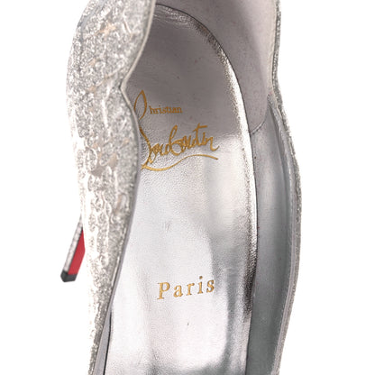 Christian Louboutin Glitter Specchio Hot Chick 100 Pumps 39 Silver 6 of 8