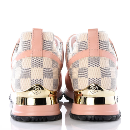 Louis Vuitton Suede Damier Azur Run Away Sneakers 36.5 Pink 7 of 10