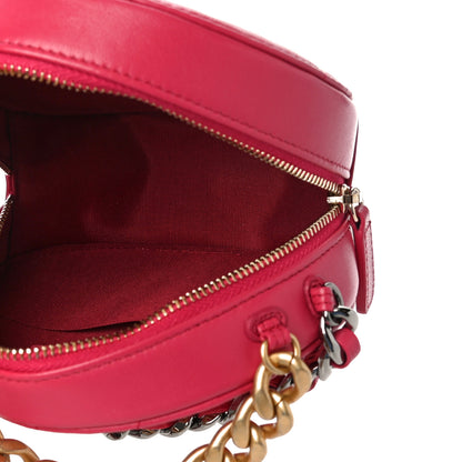 Chanel Goatskin Quilted Chanel 19 Round Clutch With Chain Dark Pink 5 of 11