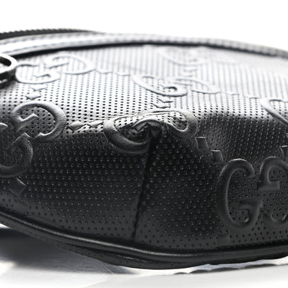 Gucci Calfskin GG Tennis Embossed Belt Bag Black 8 of 11