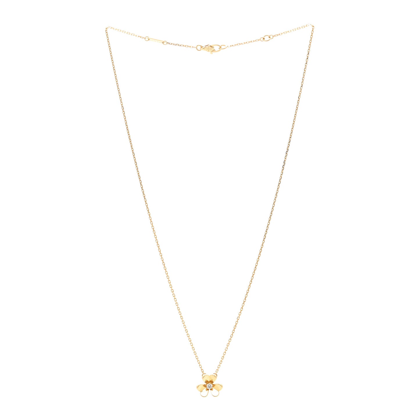 18K Yellow Gold Diamond Mini Frivole Pendant Necklace